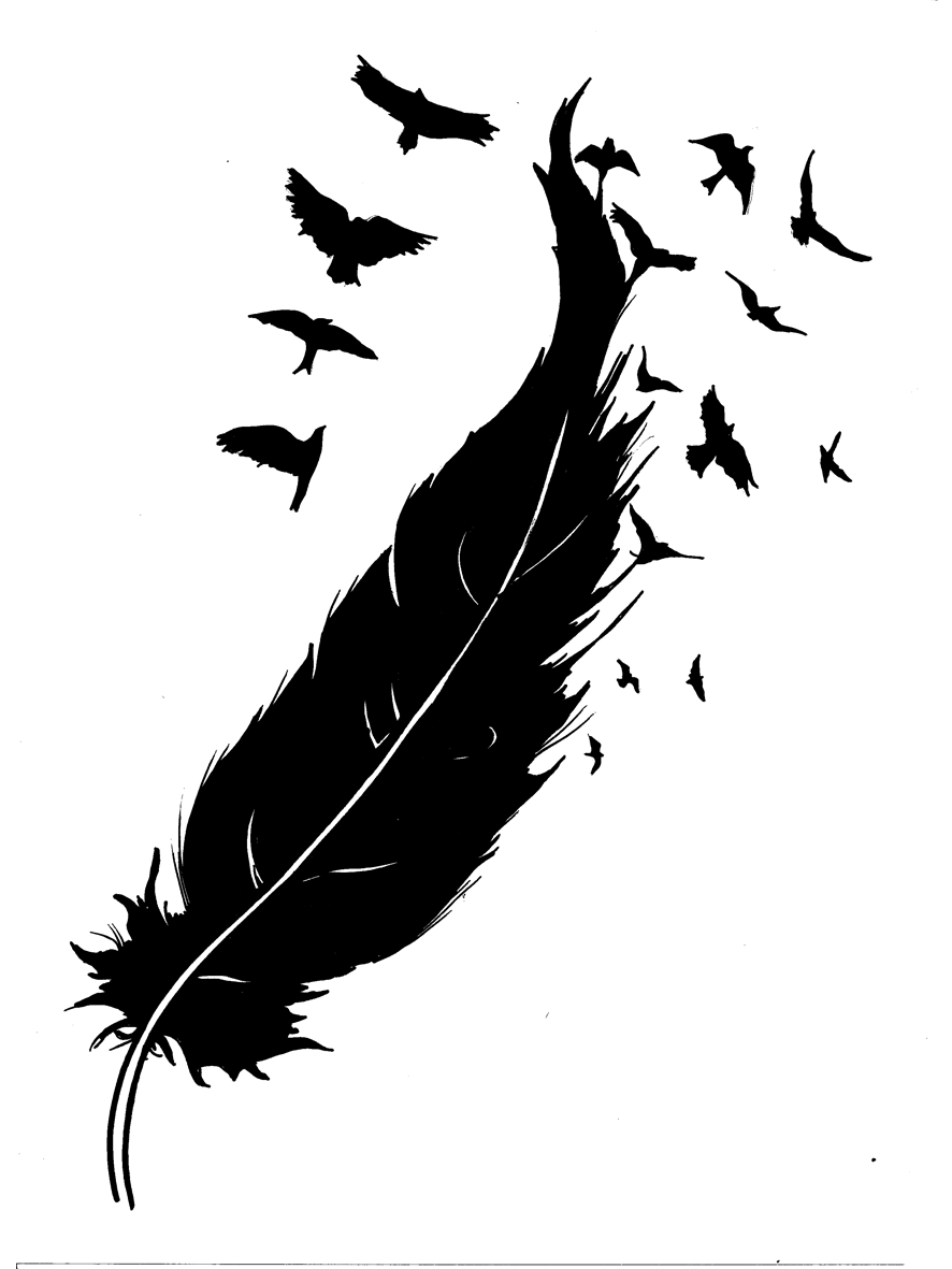 “Feather into Birds” Sketch for Tattoo Design