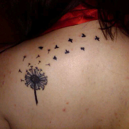 Dandelion Bird Tattoo Birds Foot Feather