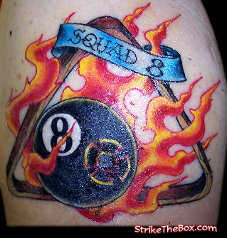 Billiard Balls On Firefighter Tattoos