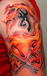 Dragon Firefighter Tattoo Design