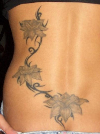 Sexy Back Flower Tattoo Design