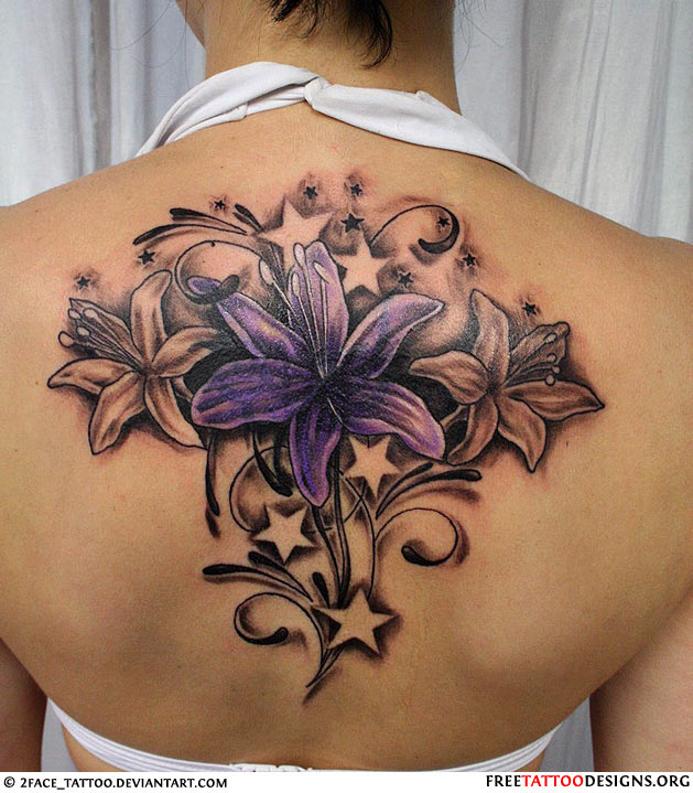 Female Beautiful Flower Tattoo Picture