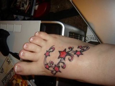 Red Star Tattoo On Foot Ideas