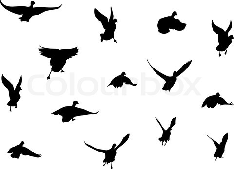 Black Attractive Silhouette Of Flying Birds Tattoo Inspiration Photo