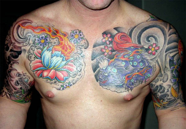 Foo Dog Chest Tattoos Body Art Tattoos