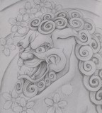 Foo Dog Black And White Tattoo Ideas