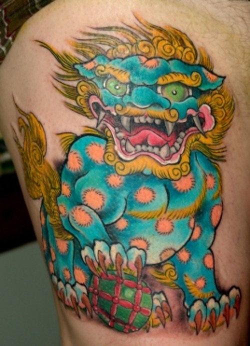 Green Foo Dog Tattoo Picture