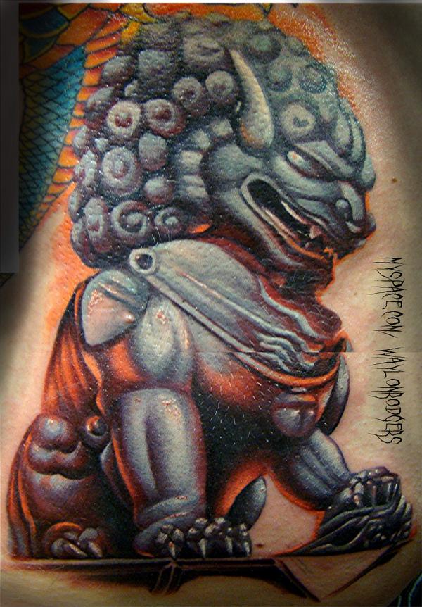 3D Foo Dog Tattoo Design