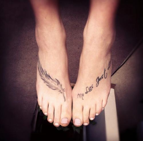 Lettering Tattoo Designs on Feet