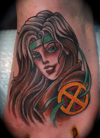 Wonder Women Tattoo Design on Foot for Men