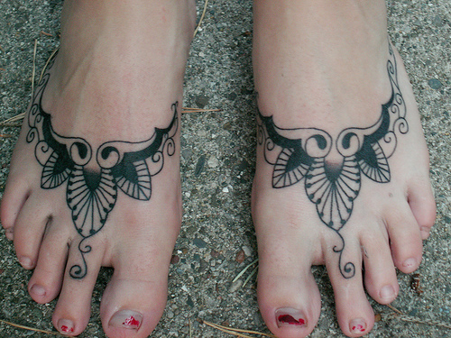 Awesome Cherry Blossom Foot Tattoos