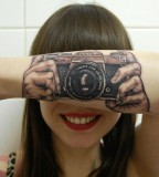 Say Cheese Camera Tattoo - Girls Forearm Tattoos