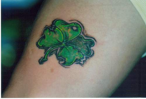 Cool Green Clover Tattoo