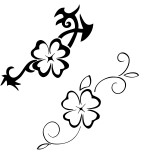 Black-White Four Leaf Clover Design for Tattoo