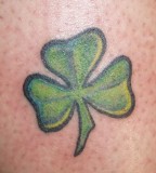 Four Leaf Clover Tattoo Close-Up Photo