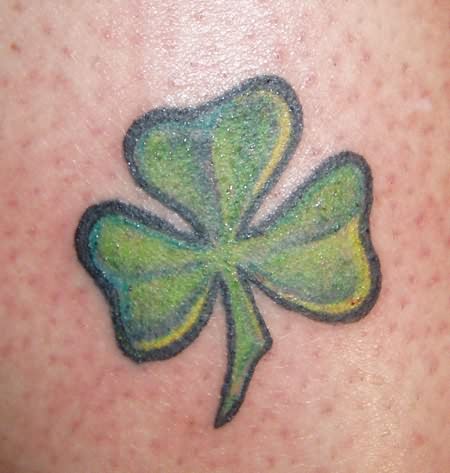 Four Leaf Clover Tattoo Close-Up Photo