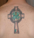 Four Leaf Clover Cross Tattoo Design For Men