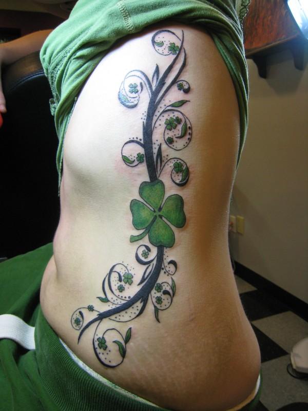 Amazing Full Set Four Leaf Clover Tattoo