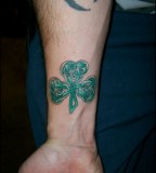 Men Wrist Art Four Leaf Clover Tattoo Design