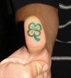 Thumb Four Leaf Clover Tattoo