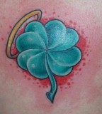 Four Leaf Shamrock Clover With Angel Halo