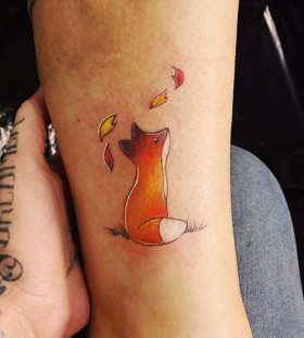 fox-autumn-watercolor-tattoo fox-autumn-watercolor-tattoo