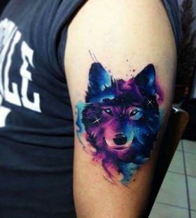 Wolf watercolor tattoo Wolf watercolor tattoo