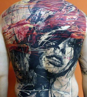 girl portraint full back tattoos for men girl portraint full back tattoos for men