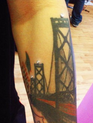 Golden Gate Bridge with Three Dermal Piercings