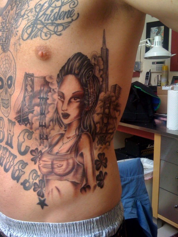 Creative Golden Gate Bridge and Women Tattoos