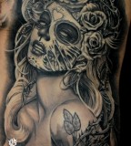 Day Of The Dead Pin Up Tattoo by Steve Soto