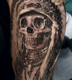 Cool Indianer Skull Tattoo Design for Men