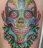 Goolge Tattoos Sugar Skull Colorfull Gyspsy Tattoo