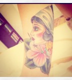 Gypsy Head Rockabilly Ruby Arms Tattoo