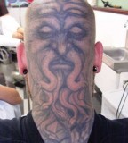 Oldman with Beard Gipsy Head Tattoo 