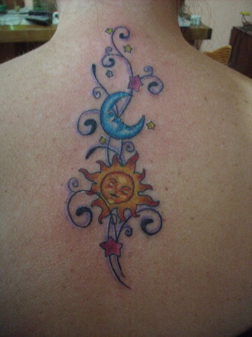 Glamorous Sun And Moon Tattoo Ideas