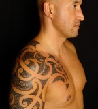 Wonderful Maori Shoulder Half Sleeve Tattoo