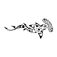 Glamorous Tribal Hammerhead Shark Tattoo Design Ideas