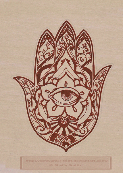 Indian-Fusion Hamsa Tattoo