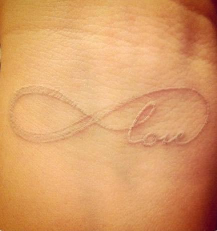 White Ink Love Tattoo