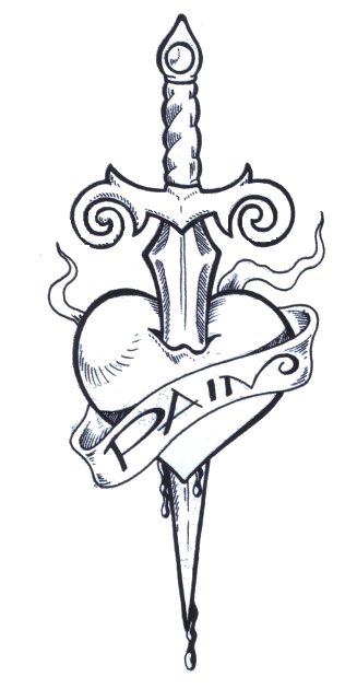 Exquisite Heart With Dagger Tattoo Ideas