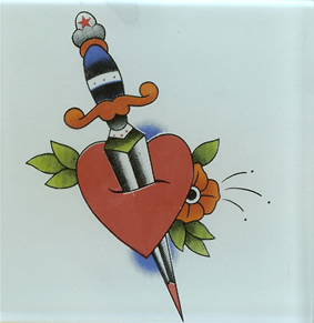 Splendid Heart And Dagger Tattoo Design Image