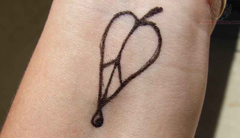 Lovely Heart Peace Tattoo On Wrist