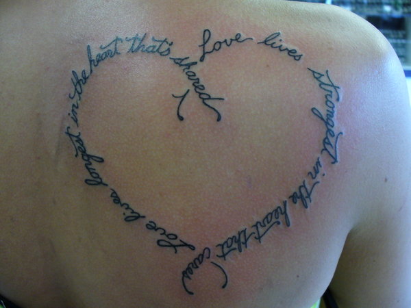 Words Shape Tattoo Design For Men And Women