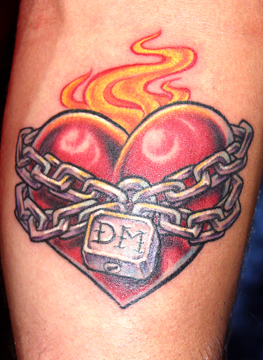 Outstanding Heart with Chains Tattoo Design