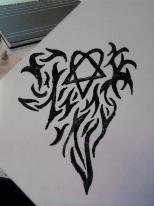 Heartagram Tattoo Design Sktech By Chaosarchy