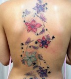 Colorful Flower Tattoo For Women