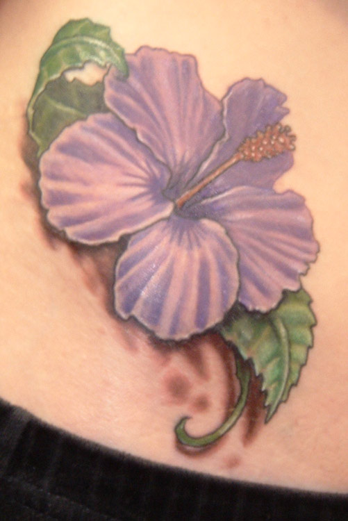 Girl Fashion Hibiscus Tattoo