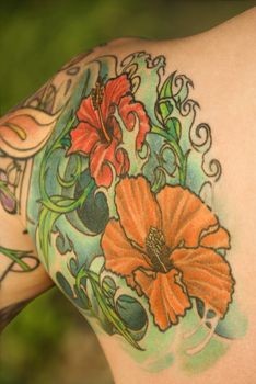 Tropical Flower Tattoo Design