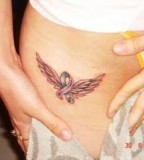 Small Wings Hip Tattoo Design for Women 